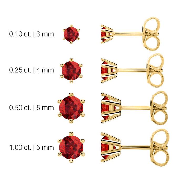 Garnet ear jewellery for ladies in 14-carat gold