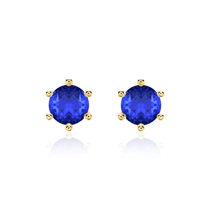 Sapphire stud earrings for ladies in 14K yellow gold