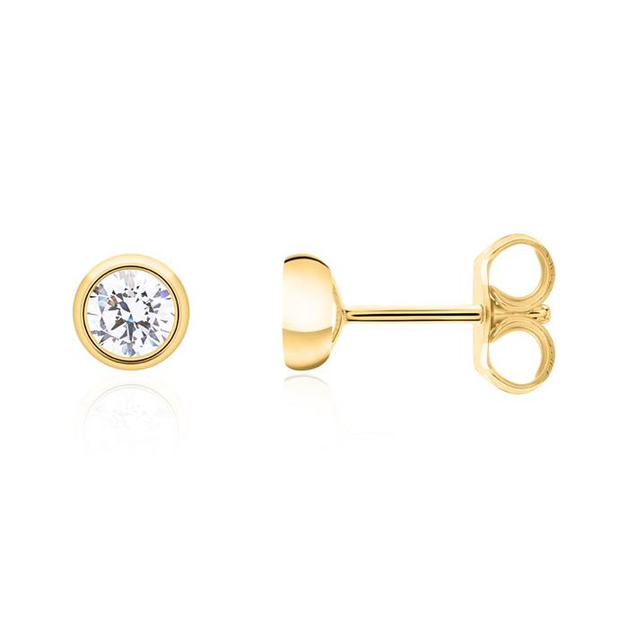 Stud earrings for ladies in 14K gold with Lab grown diamond