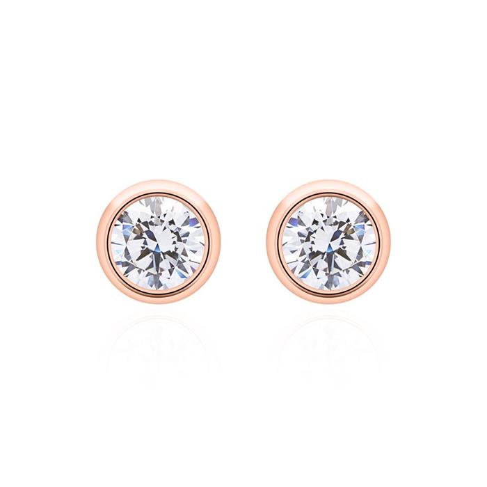 Lab grown diamond stud earrings in 14K rose gold