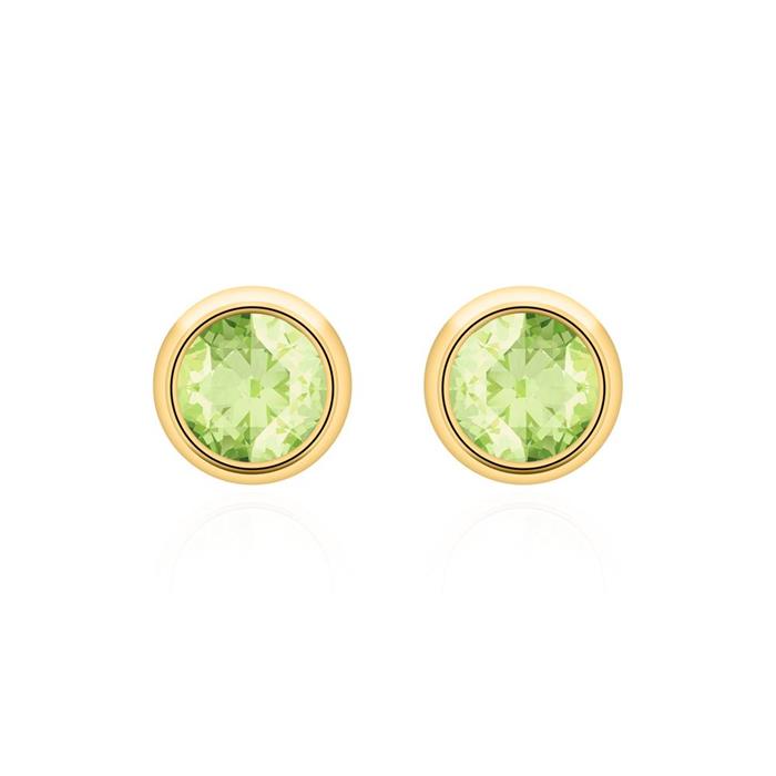 14K gold ear studs for ladies with peridots