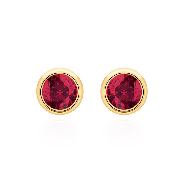 Ruby ear jewellery for ladies in 14-carat gold