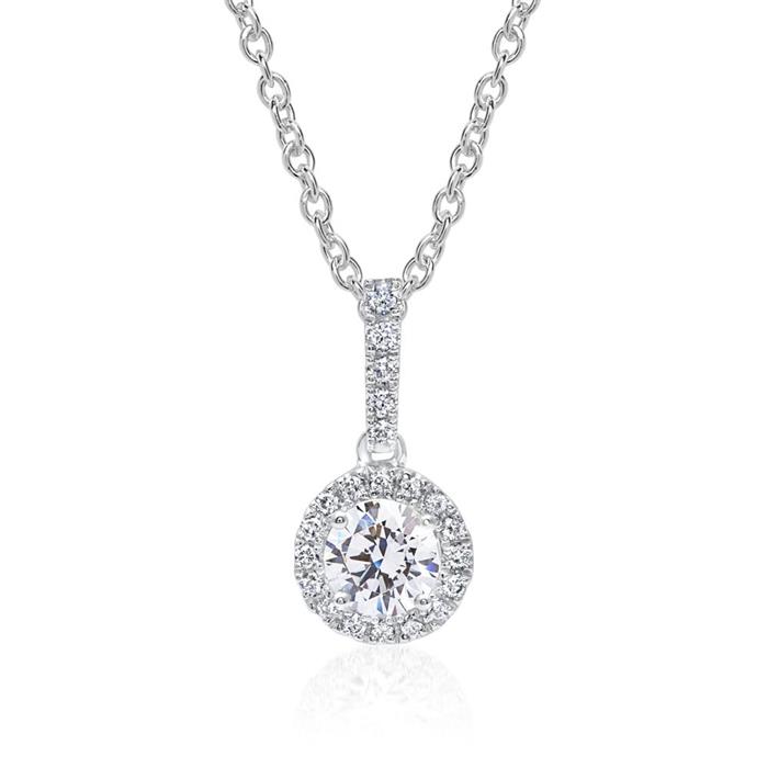 18K white gold necklace with Lab grown diamond pendant