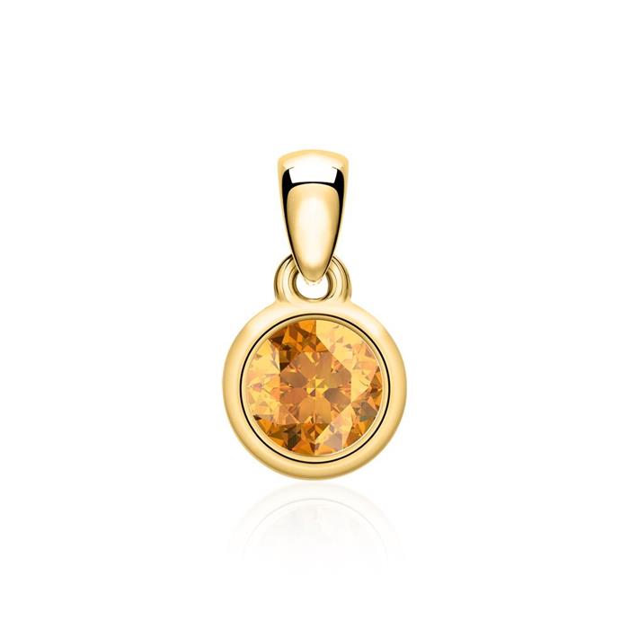 Pendant for necklaces in 14K gold with citrine