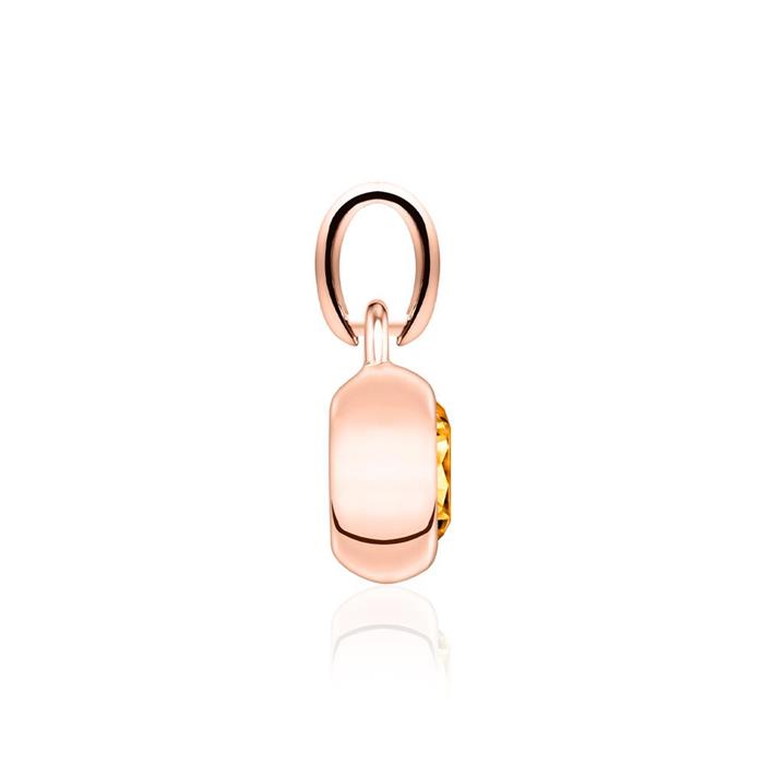 Citrine pendant in 14K rose gold