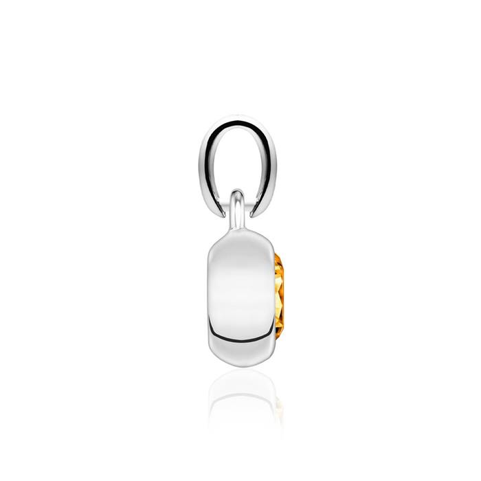 14K white gold necklace with citrine pendant