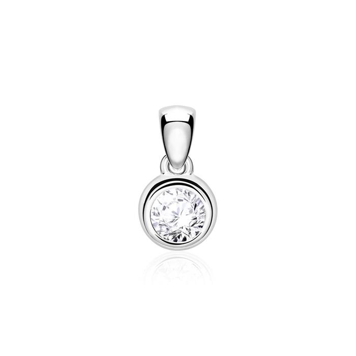 585 white gold pendant with one diamond