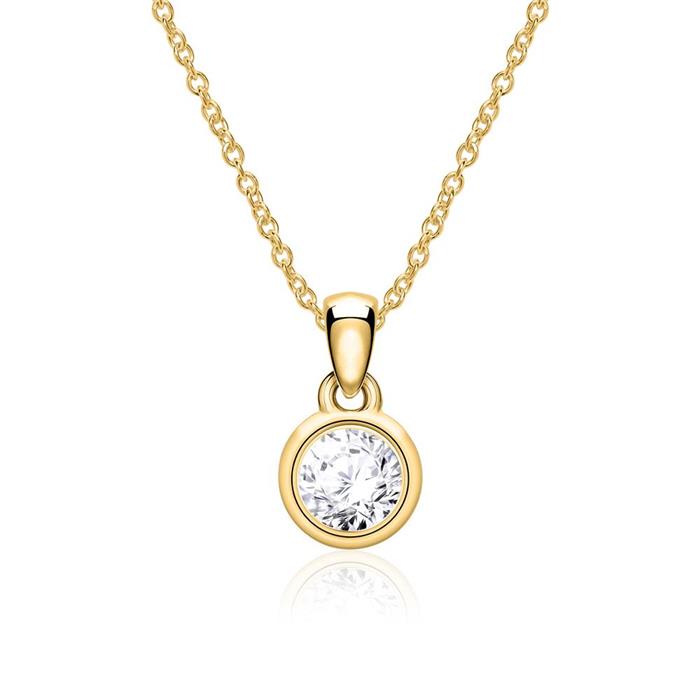 Pendant in 14ct gold with diamond