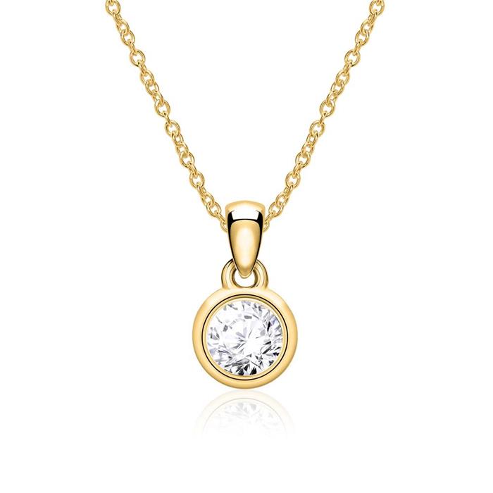 Ladies pendant in 14ct gold with diamond