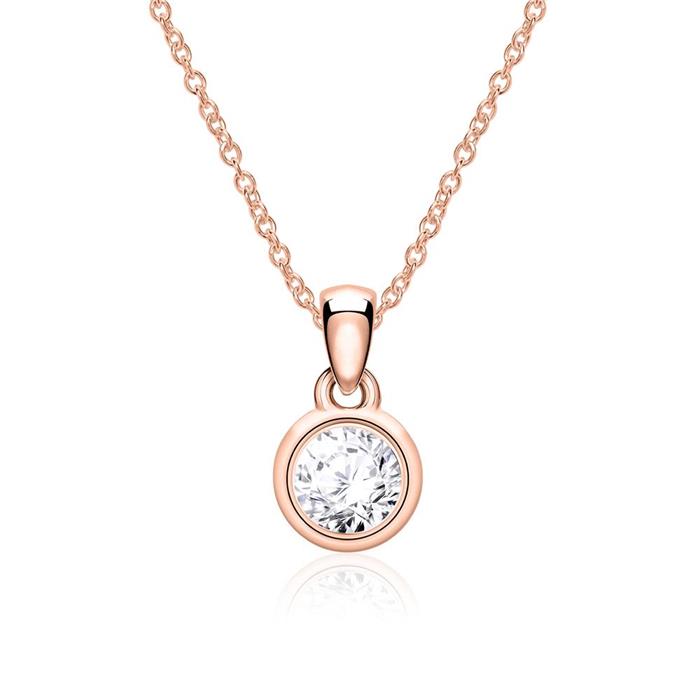 Pendant for ladies in 14ct rose gold with diamond