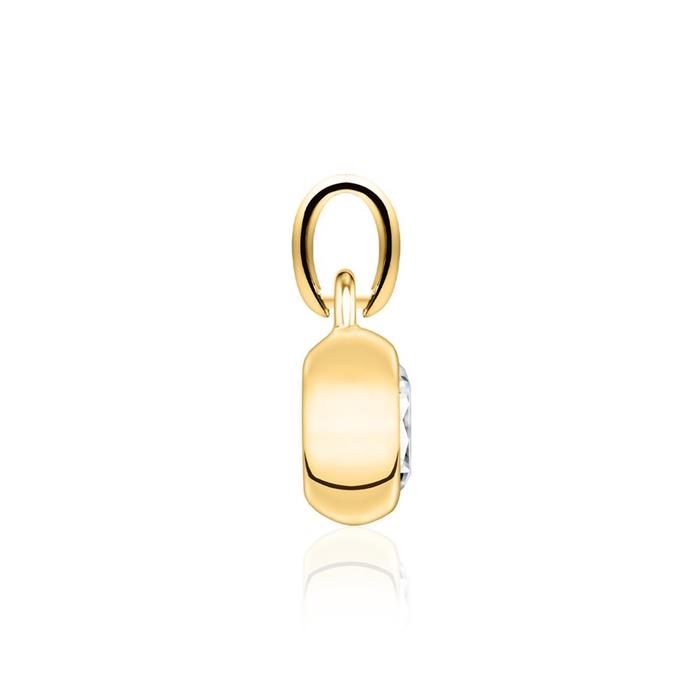 Colgante de oro de 14 quilates para mujer con diamante