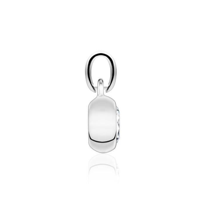 Ladies pendant in 14ct white gold with diamond