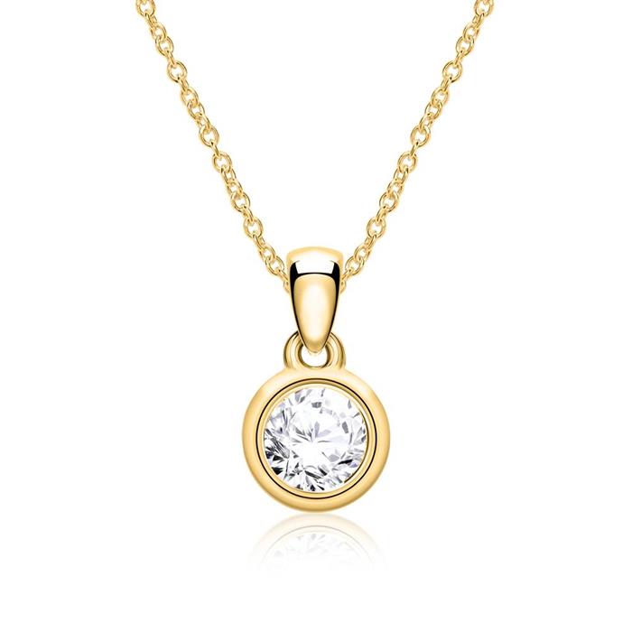 14k gouden ketting met Diamant