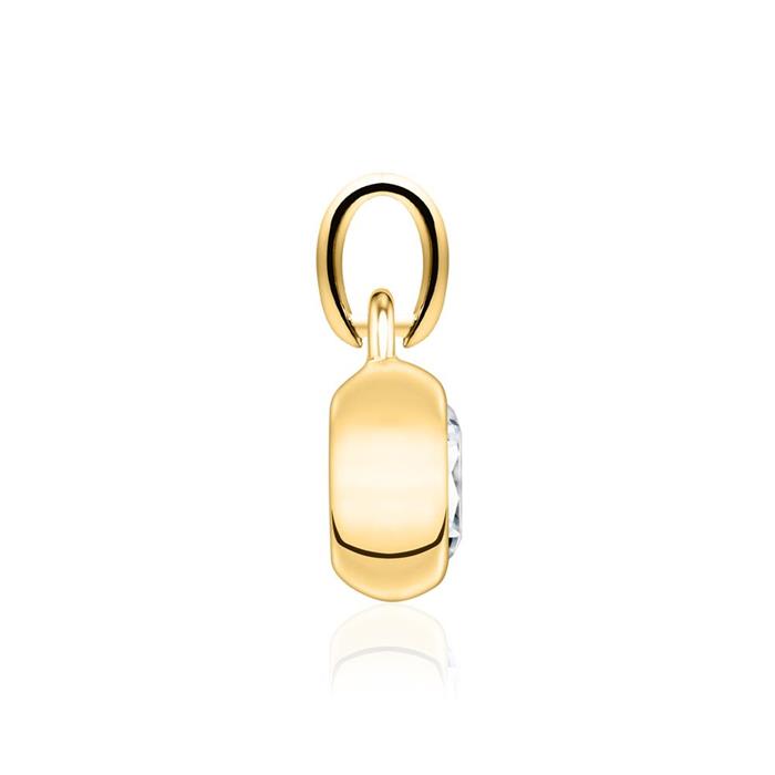 Ladies pendant in 14ct gold with diamond