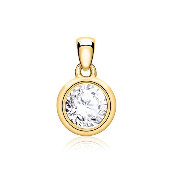 14ct gold pendant for ladies with diamond