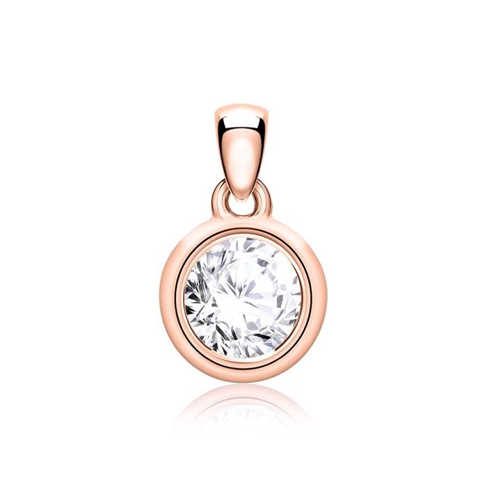 Colgante de oro rosa de 14 quilates con diamante