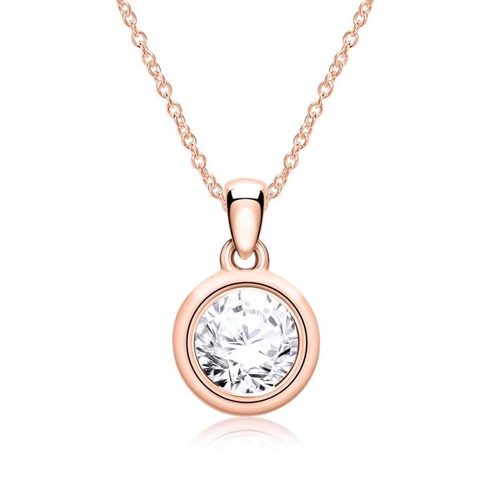 Diamantkette aus 14-kar&#xE4;tigem Ros&#xE9;gold