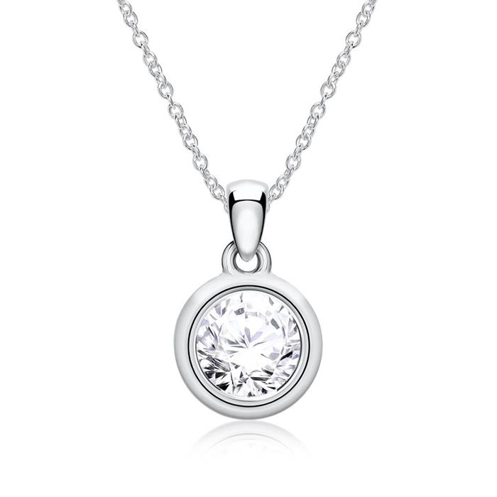14 Carat White Gold Diamond Necklace For Ladies