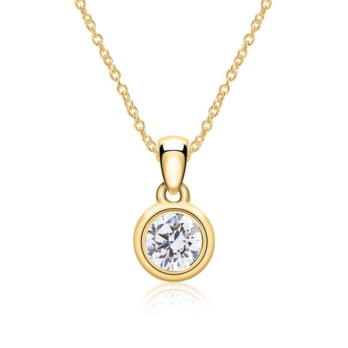 Pendant in 14K gold with diamond, Lab grown