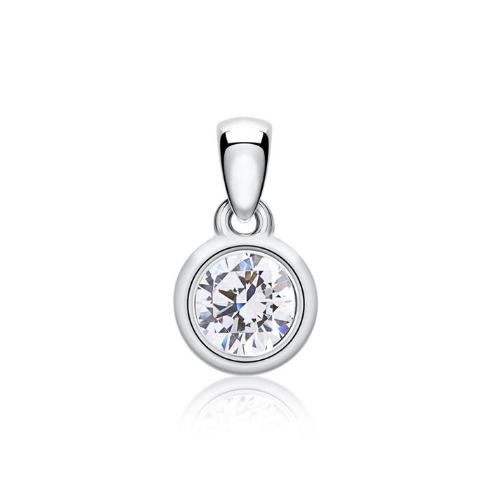 14K white gold necklace with Lab grown diamond pendant