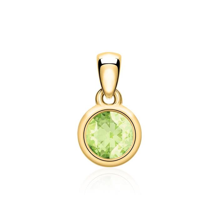 Peridot pendant for necklaces in 14K gold