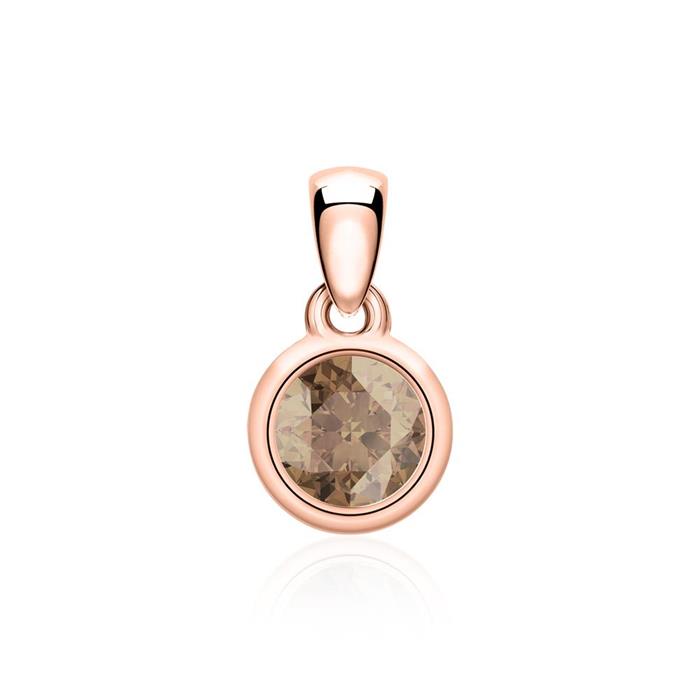 14-carat rose gold pendant with smoky quartz