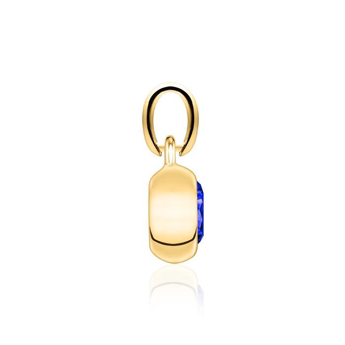 Pendant for necklaces in 14 carat gold with sapphire