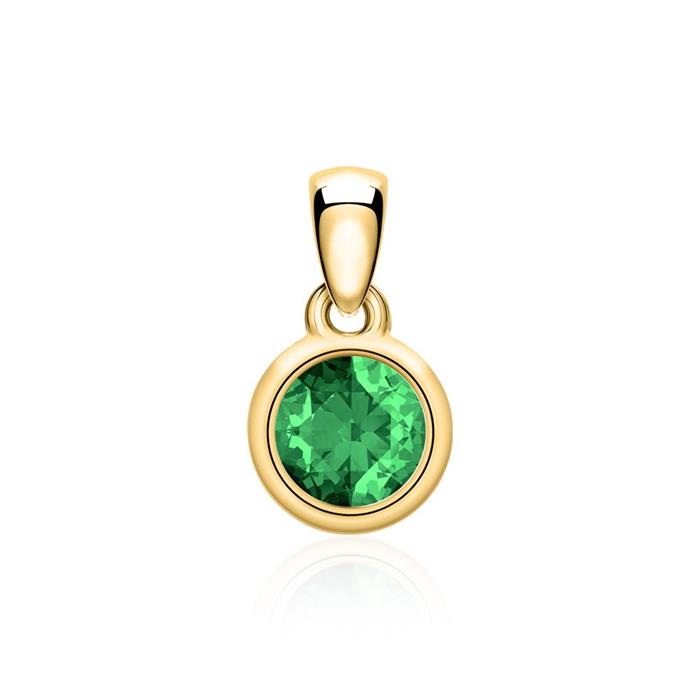 Necklace with emerald pendant in 14-carat gold