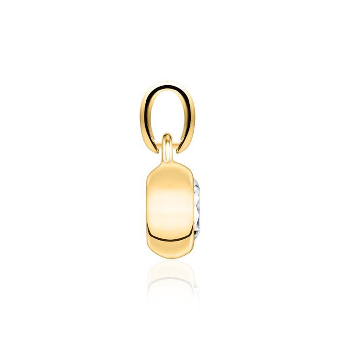 Pendant in 14K yellow gold with white topaz