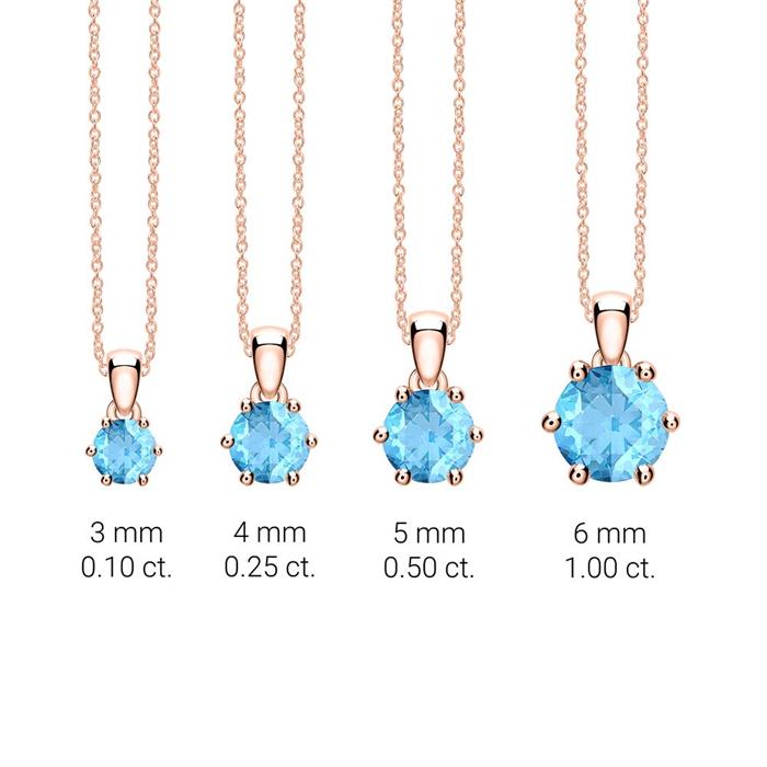 14-carat gold necklace with blue topaz