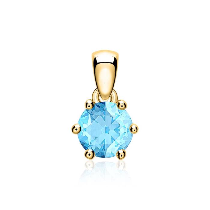 14-carat gold pendant with blue topaz