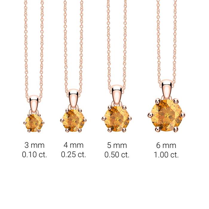 14K Rose Gold Necklace With Citrine