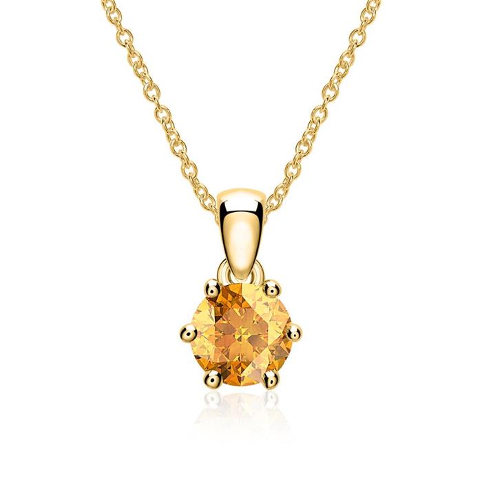 Pendant in 14K gold with citrine