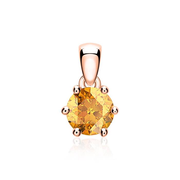 14K rose gold pendant for necklaces with citrine