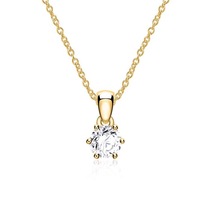 Cadena de diamantes para mujer en oro 14 quilates