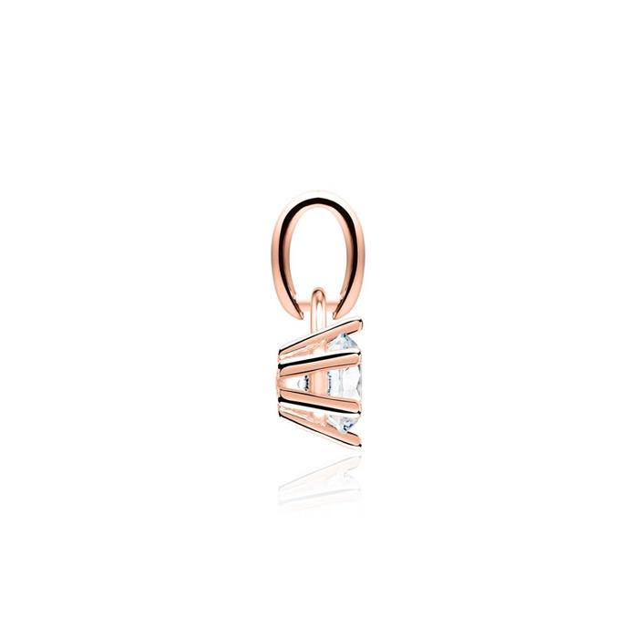 Pendant in 14 carat rose gold with diamond