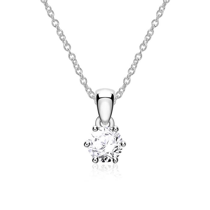 Necklace for ladies in 14ct white gold with diamond