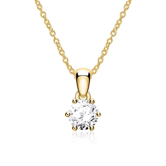 Necklace for ladies in 14ct gold with diamond