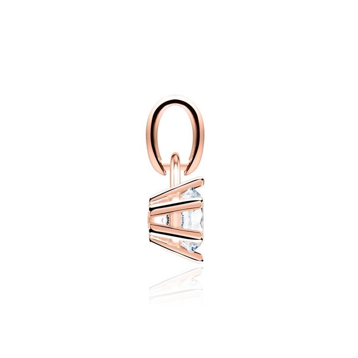 Ladies necklace in 14ct rose gold with diamond