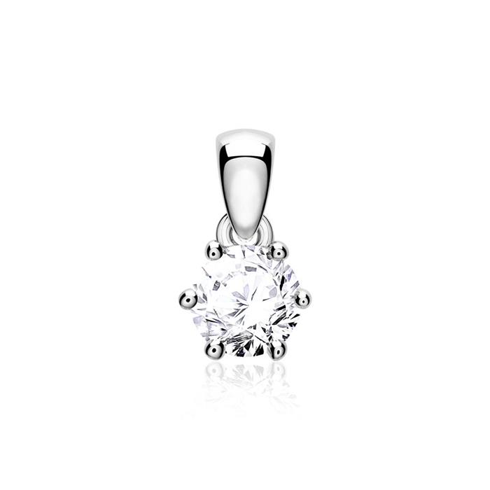 Diamond pendant for ladies in 14ct white gold