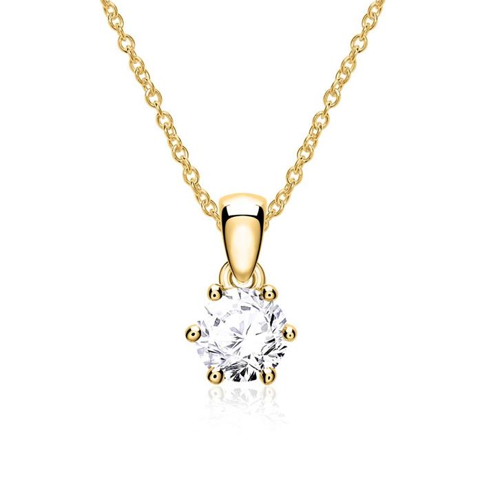 Necklace for ladies in 14ct gold with diamond