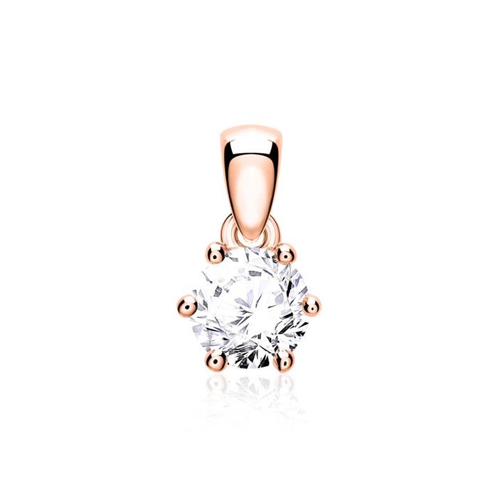 Diamantanhänger für Damen aus 14K Roségold