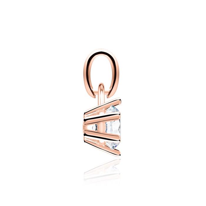 Brilliant pendant for ladies in 14-carat rose gold