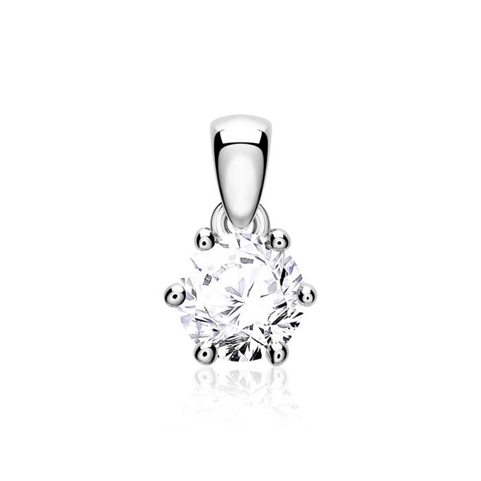 Diamond pendant for ladies in 14ct white gold