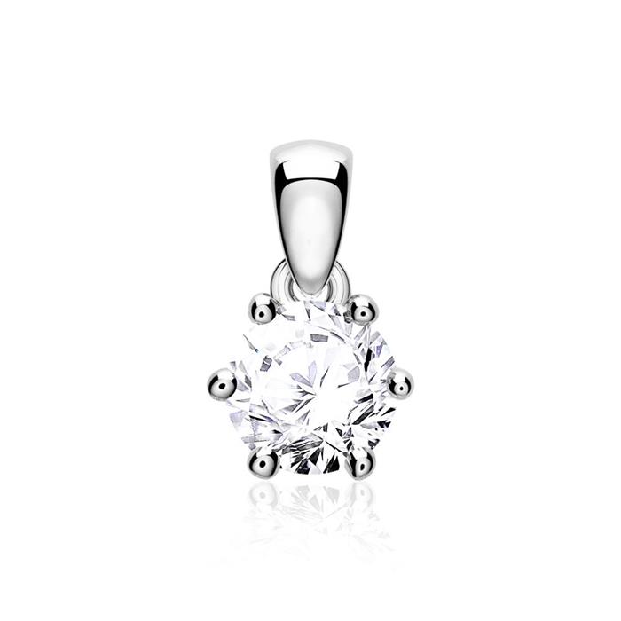 Diamond pendant for ladies in 14ct white gold