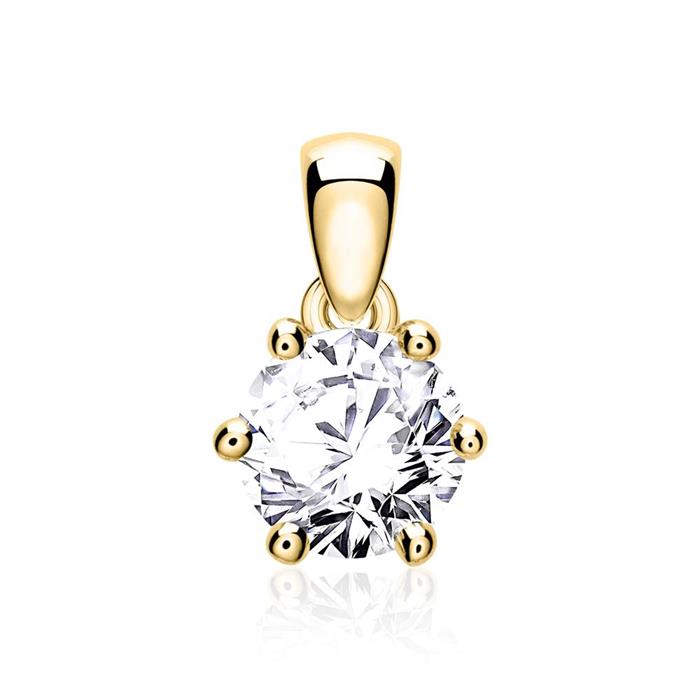 585 gold pendant for ladies with diamond