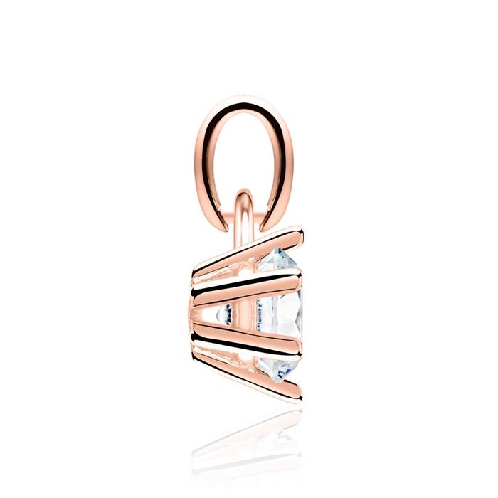 14k ros&#xE9;gouden hanger met Diamant