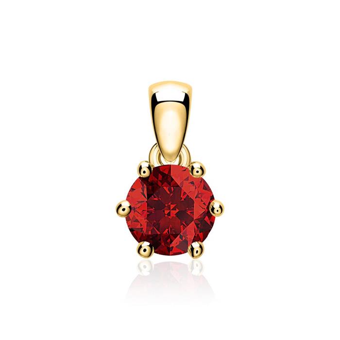 Garnet pendant in 14K yellow gold