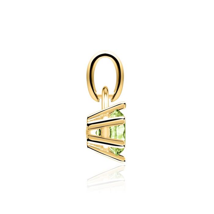 14K gold pendant for chains with peridot