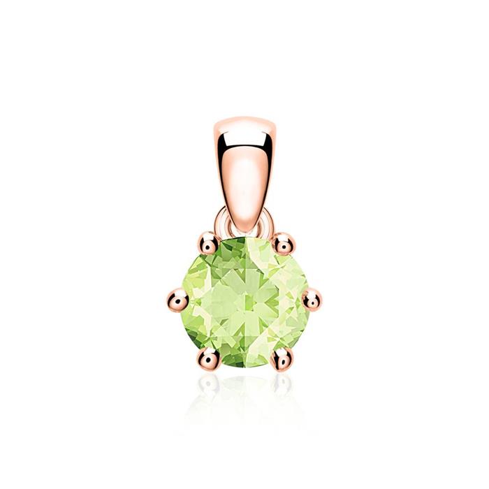 Pendant for necklaces in 14 carat rose gold with peridot
